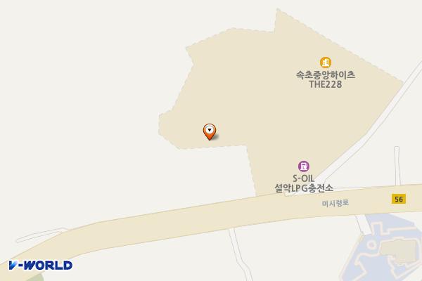 속초중앙하이츠THE228 위치 지도 — 강원특별자치도 속초시 미시령로 3151