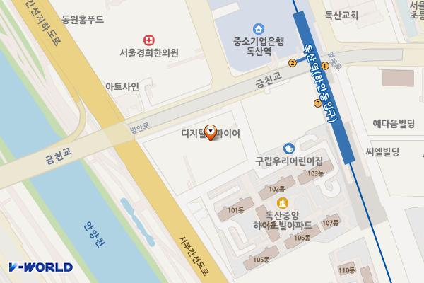 디지털엠파이어관리단 위치 지도 — 서울특별시 금천구 범안로 1130