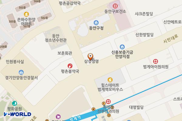 어반어스글로벌 위치 지도 — 경기도 안양시 동안구 시민대로 181