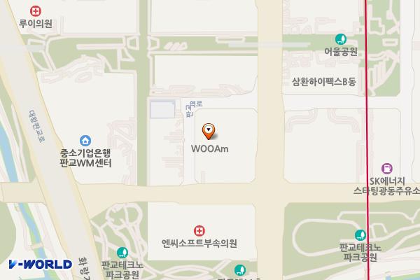 주식회사 블루웍스 위치 지도 — 경기도 성남시 분당구 판교역로 225-15