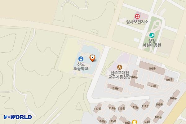신도초등학교 위치 지도 — 충청남도 계룡시 엄사면 번영3길 82