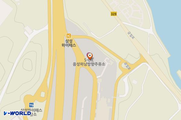 음성휴게소(하남방향) 위치 지도 — 충청북도 음성군 삼성면 중부고속도로 52