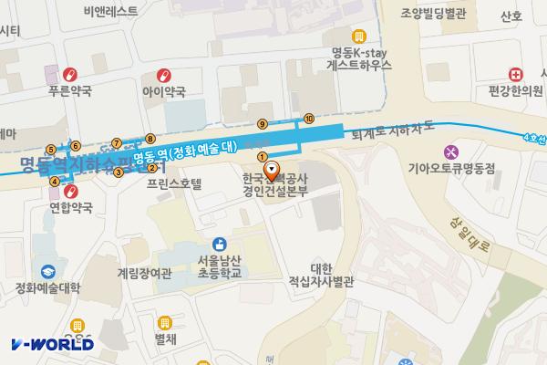 서울전력관리처 위치 지도 — 서울특별시 중구 퇴계로 140