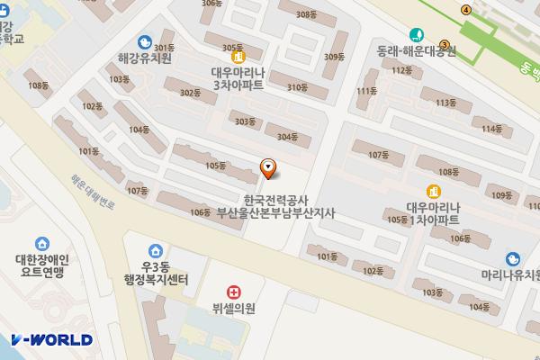 남부산지사 위치 지도 — 부산광역시 해운대구 해운대해변로113