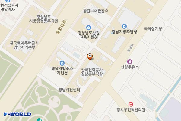 경남직할 위치 지도 — 경상남도 창원시 의창구 중앙대로 210번길 13