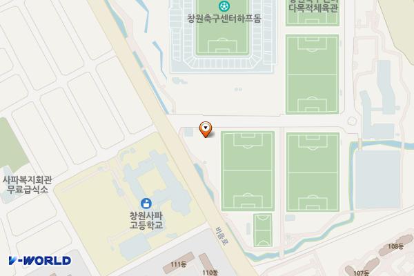 창원축구센터 위치 지도 — 경상남도 창원시 성산구 사파정동 318