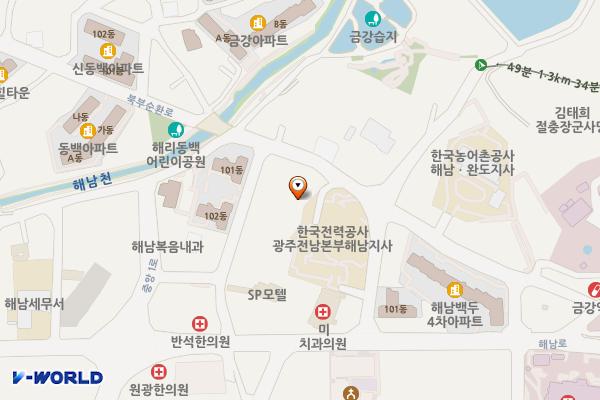 해남지사 위치 지도 — 전남광주통합특별시 해남군 해남읍 북부순환로 5