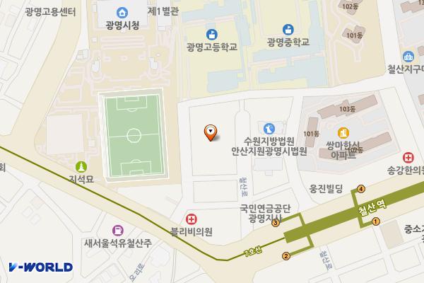 광명지사 위치 지도 — 경기도 광명시 철산로 3-13
