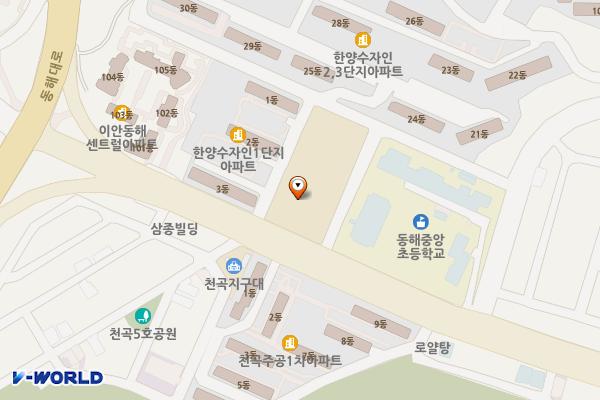 동해지사 위치 지도 — 강원특별자치도 동해시 천곡로 23