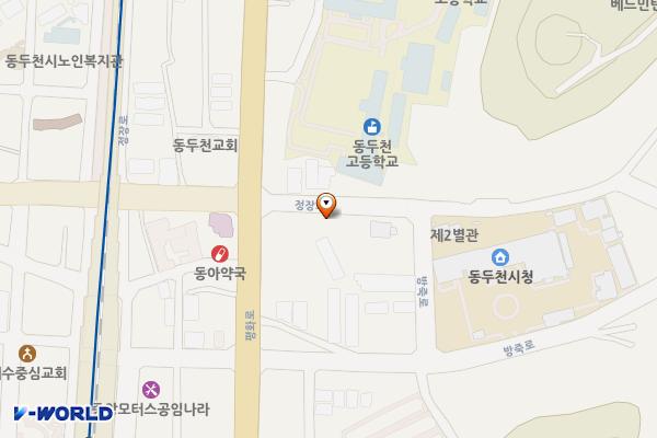 한국국토정보공사·시청 후문 위치 지도 — 경기도 동두천시 정장로 72