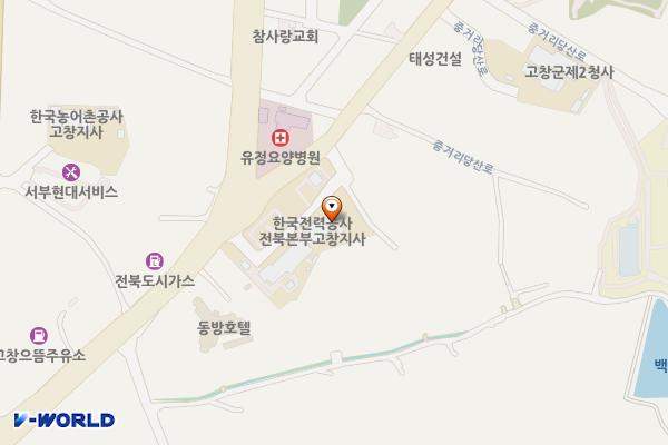 고창지사 위치 지도 — 전북특별자치도 고창군 고창읍 중거리당산로 46
