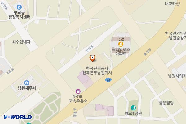 남원지사 위치 지도 — 전북특별자치도 남원시 충정로 119