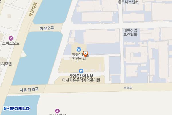 마산수출자유지역(관리원) 위치 지도 — 경상남도 창원시 마산회원구 무역로 27
