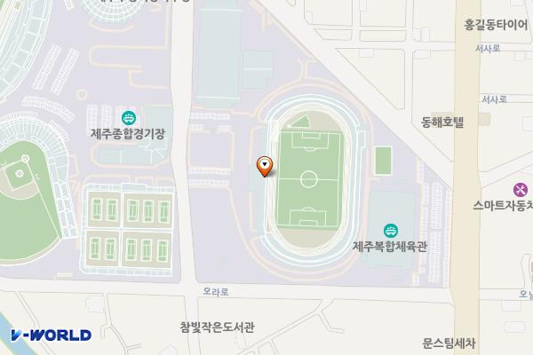 종합경기장 위치 지도 — 제주특별자치도 제주시 오라1동 1163-4