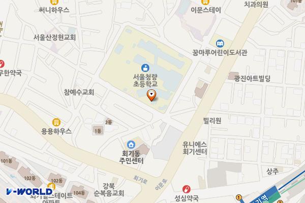 회기동 공영주차장 위치 지도 — 서울특별시 동대문구 회기동 1-1