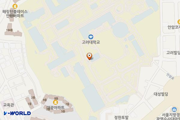 고려대학교(자연과학) 위치 지도 — 서울특별시 성북구 안암로 145 (안암동5가, 고려대학교안암캠퍼스)