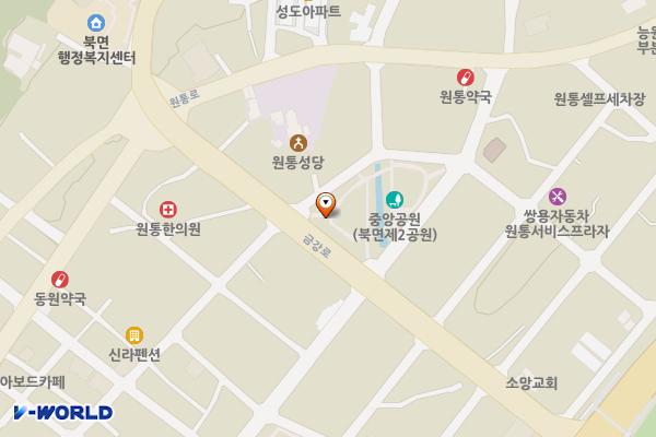 북면 제8 위치 지도 — 강원특별자치도 인제군 북면 원통리 650-2
