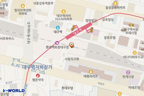 롯데역사(주) 대구점 위치 지도 — 대구광역시 북구 태평로 161