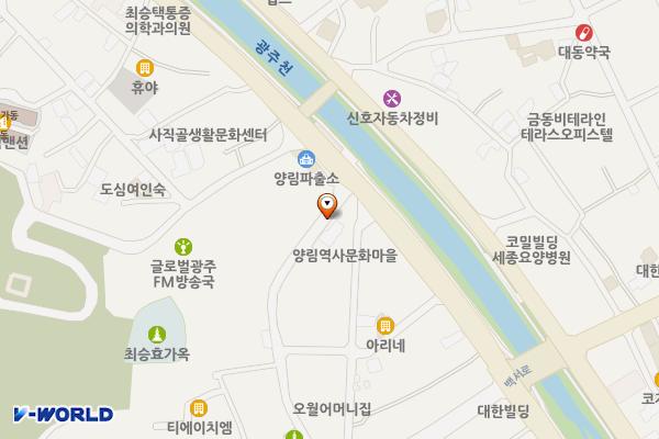 양림마을주차장 위치 지도 — 전남광주통합특별시 남구 양림동 202-277