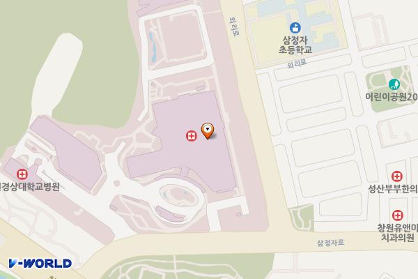 창원경상대학교병원 위치 지도 — 경상남도 창원시 성산구 삼정자로 11