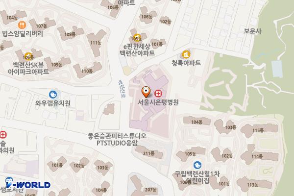 서울특별시은평병원 주차장 위치 지도 — 서울특별시 은평구 백련산로 90