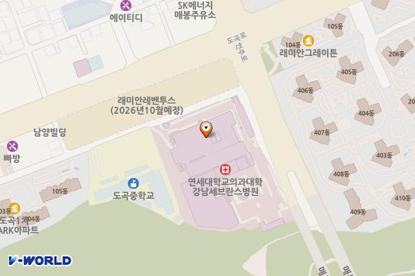 강남세브란스 병원 위치 지도 — 서울특별시 강남구 언주로 211