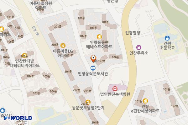인창문화센터 위치 지도 — 경기도 구리시 동구릉로 53번길 34