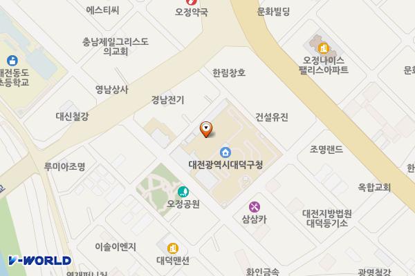 대전대덕구청 주차장 위치 지도 — 대전광역시 대덕구 대전로 1033번길 20