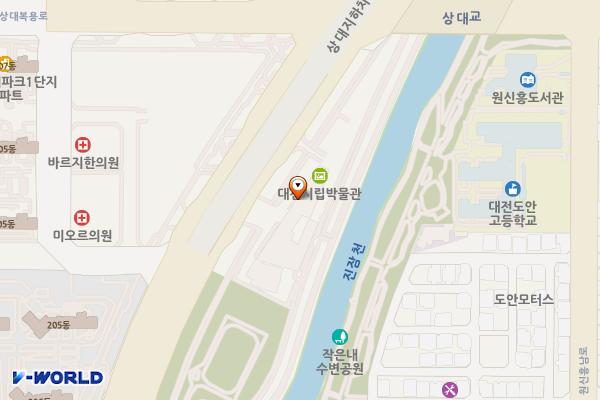 대전시립박물관 위치 지도 — 대전광역시 유성구 도안대로 398