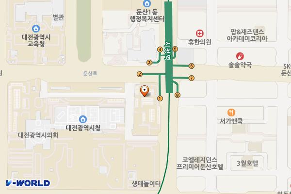 대전광역시청 부설주차장 위치 지도 — 대전광역시 서구 둔산동 1420