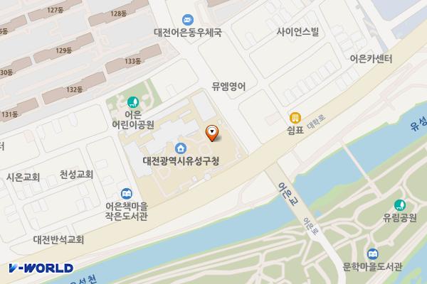 대전 유성구청 부설주차장 위치 지도 — 대전광역시 유성구 대학로 211