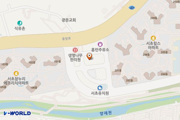 남서울농협 하나로마트 우면점 위치 지도 — 서울특별시 서초구 양재대로2길 116-19