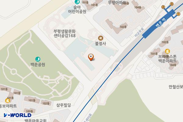 부평아트센터 위치 지도 — 인천광역시 부평구 아트센터로 166