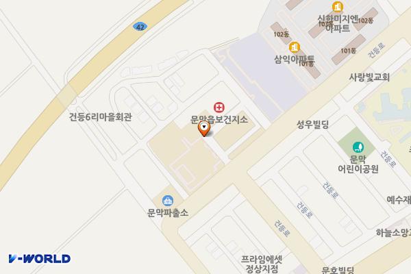 문막읍사무소 위치 지도 — 강원특별자치도 원주시 문막읍 건등리 1718