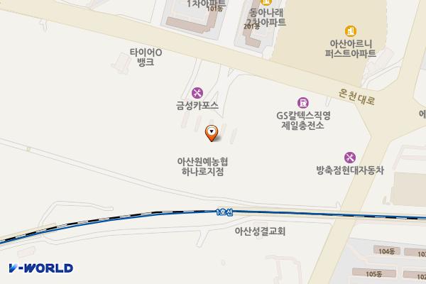 아산원예농협 하나로마트 위치 지도 — 충청남도 아산시 온천대로 1336