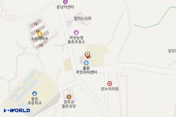 율촌도서관 공영주차장 위치 지도 — 전남광주통합특별시 여수시 율촌면 율촌로 100-11