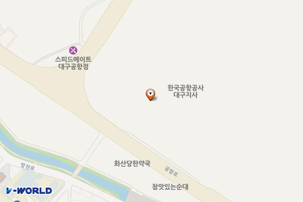 대구공항 위치 지도 — 대구광역시 동구 지저동 400-5