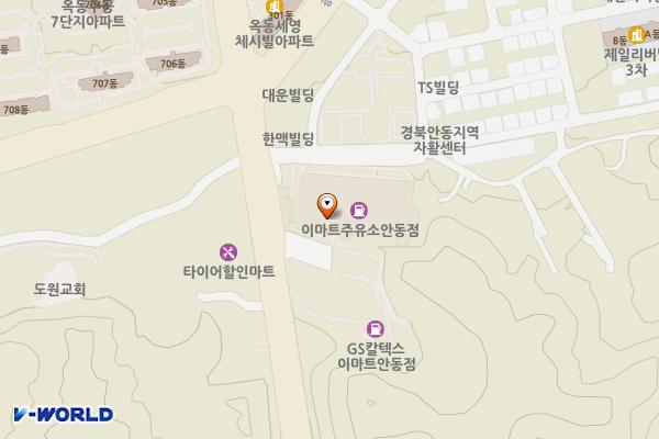 이마트 안동점 위치 지도 — 경상북도 안동시 옥동1길 2