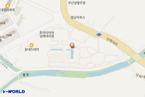 유배문학관주차장 위치 지도 — 경상남도 남해군 남해읍 남변리 555