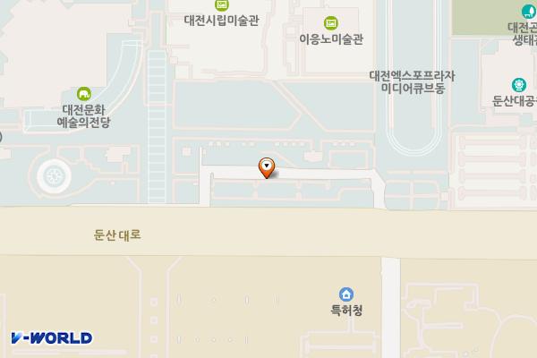 대전시립연정국악원 주차장 위치 지도 — 대전광역시 서구 둔산대로 135