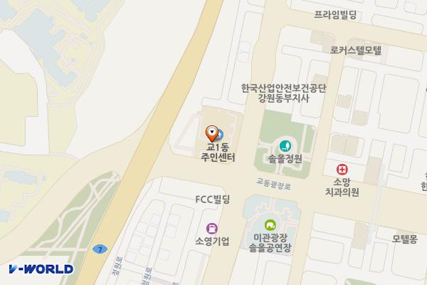 교1동주민센터 위치 지도 — 강원특별자치도 강릉시 하슬라로 173