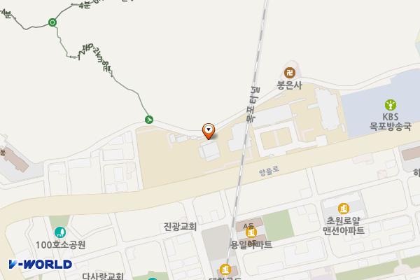 목포시청 민원주차장 위치 지도 — 전남광주통합특별시 목포시 양을로 203