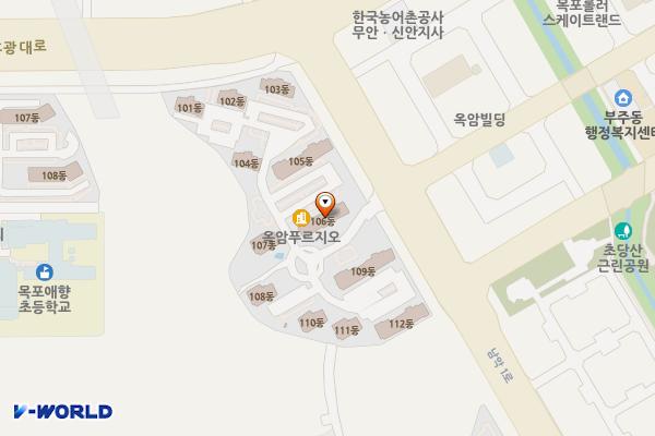 부주동 행정복지센터 위치 지도 — 전남광주통합특별시 목포시 남악1로 51번가길 2(옥암동)