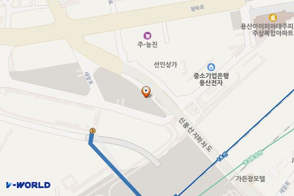 용산전자상가1 공영주차장 위치 지도 — 서울특별시 용산구 한강로3가 12