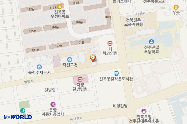덕진구청 위치 지도 — 전북특별자치도 전주시 덕진구 벚꽃로 55