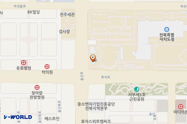 전북도청 위치 지도 — 전북특별자치도 전주시 완산구 효자로 225