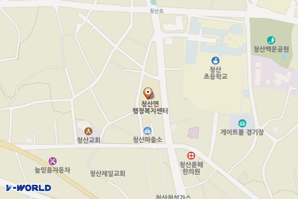 청산면사무소 위치 지도 — 충청북도 옥천군 청산면 지전1길 29