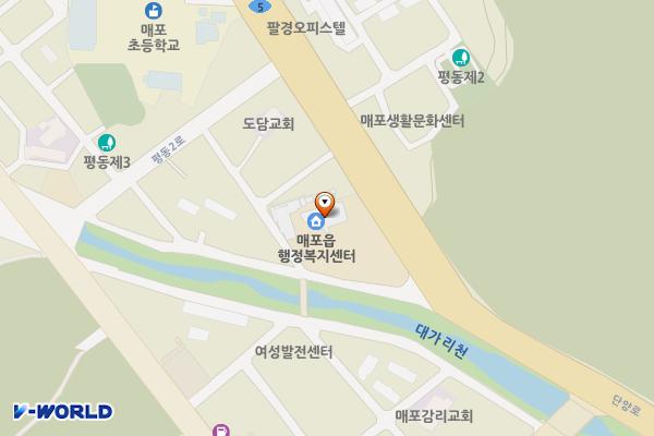 매포읍사무소 위치 지도 — 충청북도 단양군 매포읍 평동 14길 12