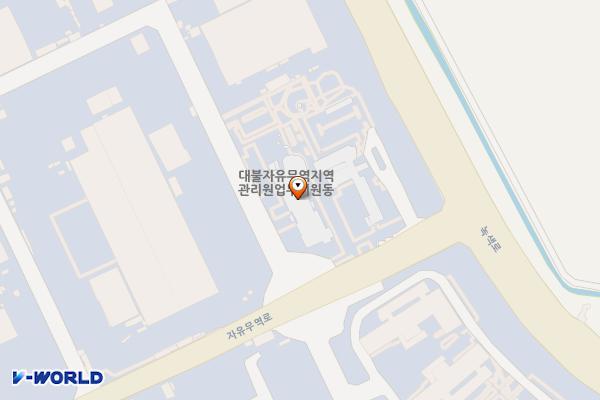 대불자유무역지역관리원 주차장 위치 지도 — 전남광주통합특별시 영암군 삼호읍 자유무역로 205
