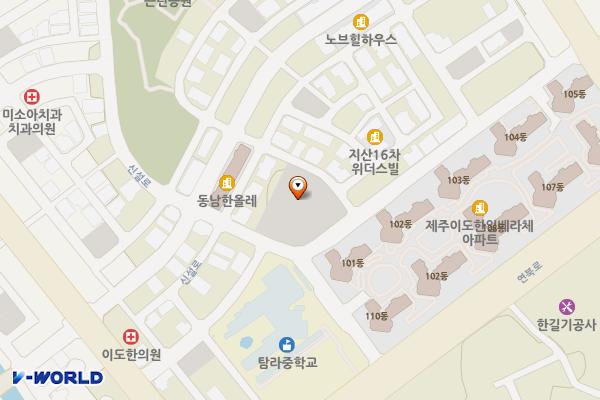베라체 공영주차장 위치 지도 — 제주특별자치도 제주시 이도2동 1963-7